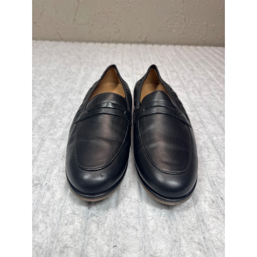 ABEO Naomi‎ 3010 Black Leather Penny Loafers Womens Size 7 Elastic Heel Flats